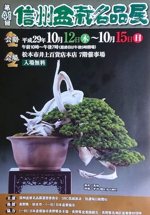 第４１回信州盆栽名品展開催のお知らせ